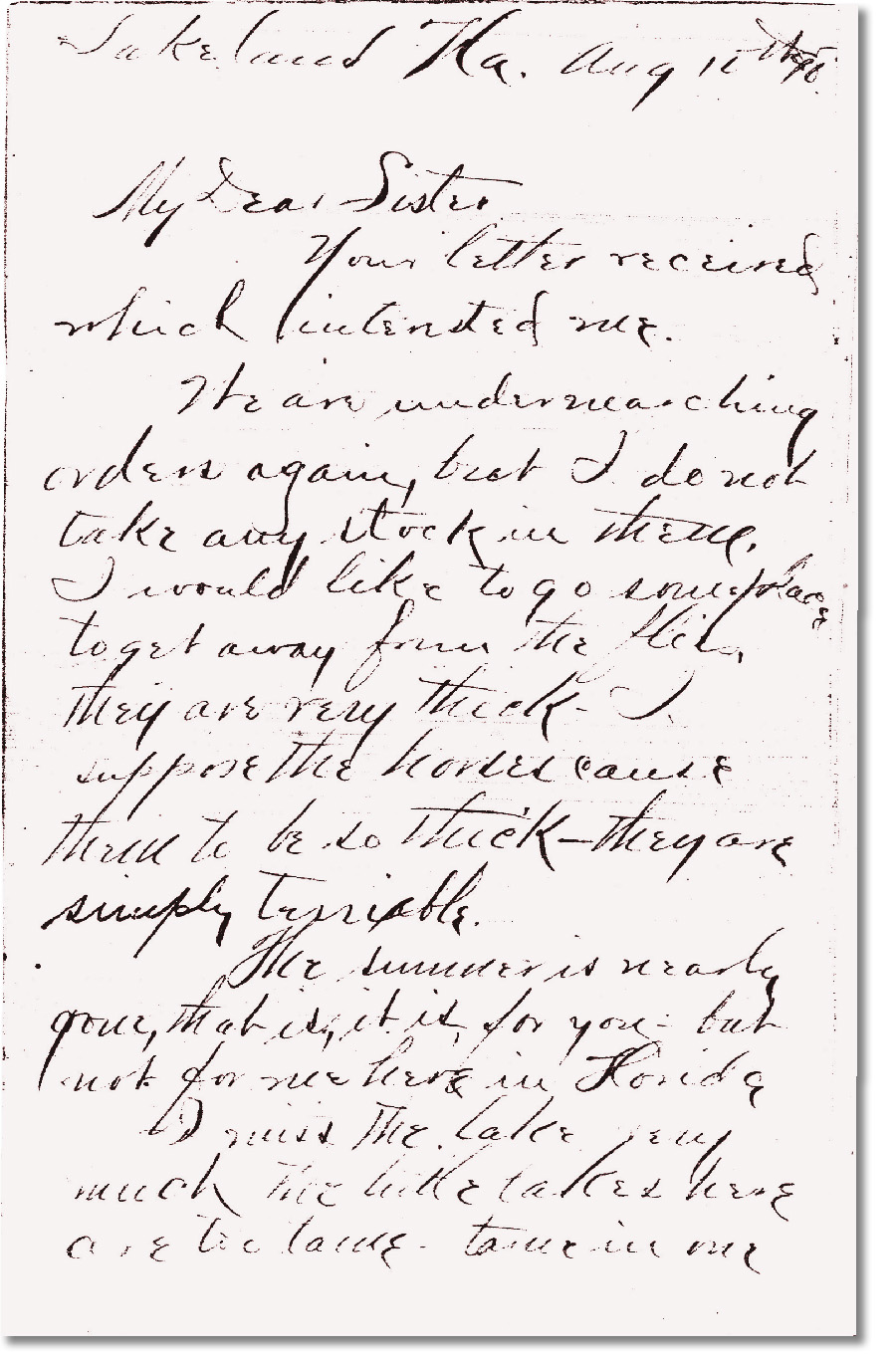 Arthur's letter August 18, 1898 Page 1